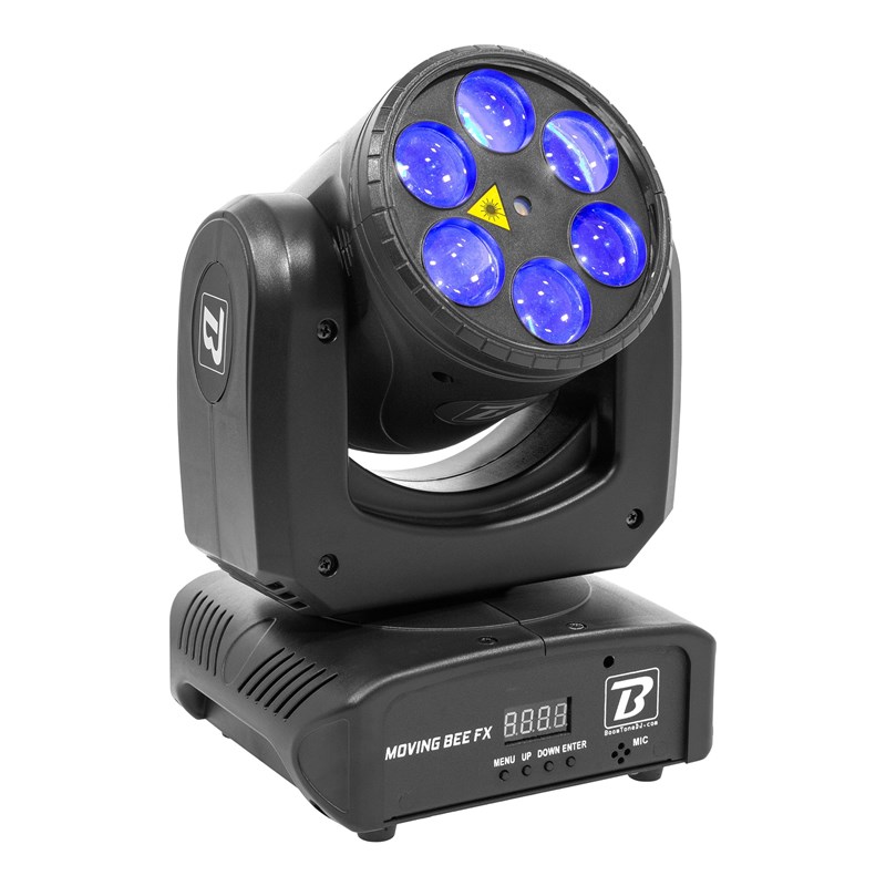 Lyre LED effet tournant – 6x10W + laser vert – DMX - Moving Bee FX-LZR