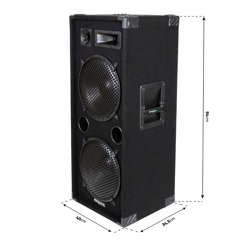 Enceinte sono colonne - 2 x 12"/30cm - 3 voies - 750W max - dimensions
