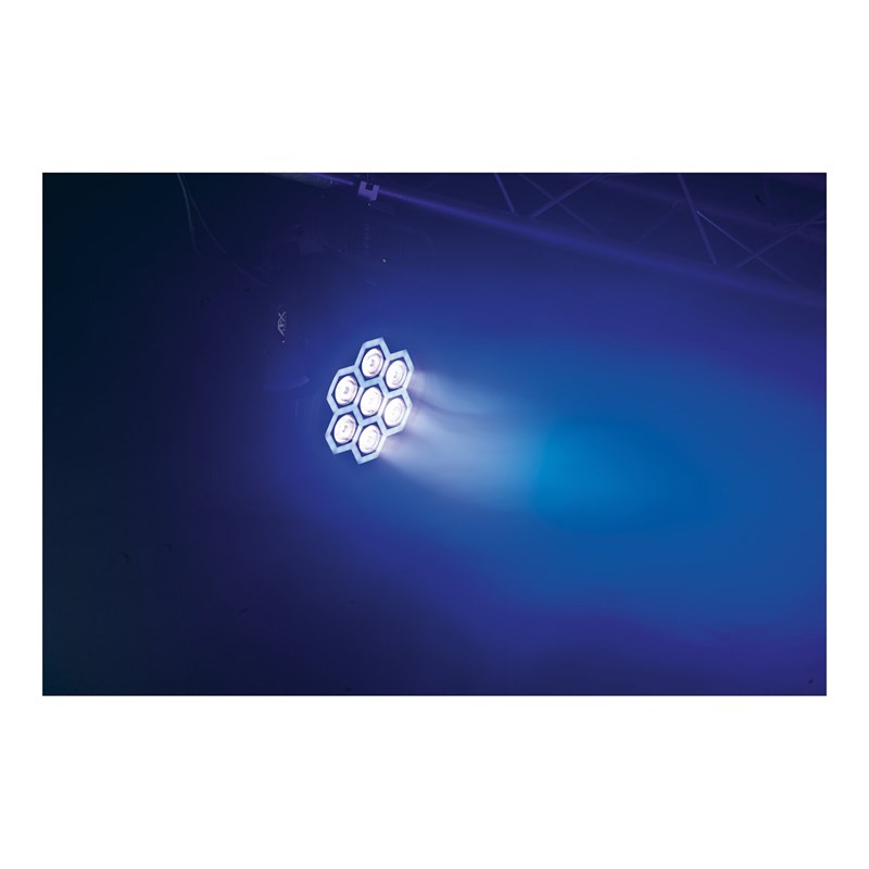 Lyre Wash LED 7x12W effet bleue