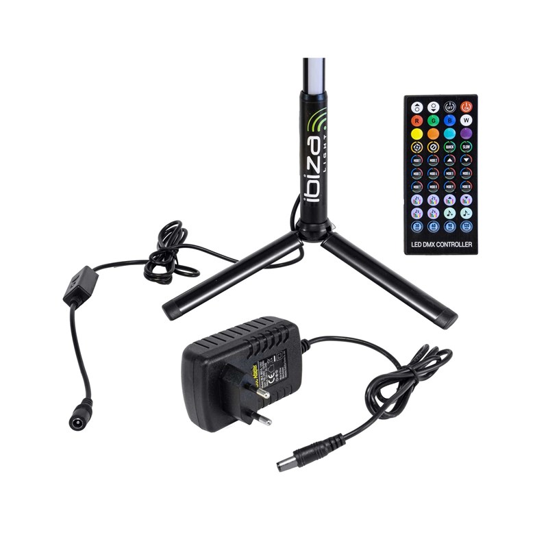 Tube LED RVB 1,0m - Trépied + Télécommande + App - Noir ambiance