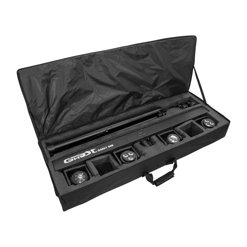 Barre d'animation 4 lyres Beam & Wash - DMX - Pied fête