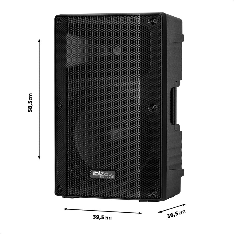 Enceinte Sono Passive 12”/30cm 500W - Grille Métallique & Tweeter à Compression roulettes