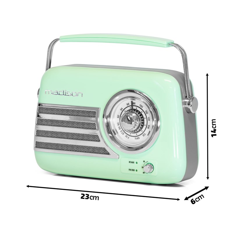 Radio vintage sur batterie - BT, USB