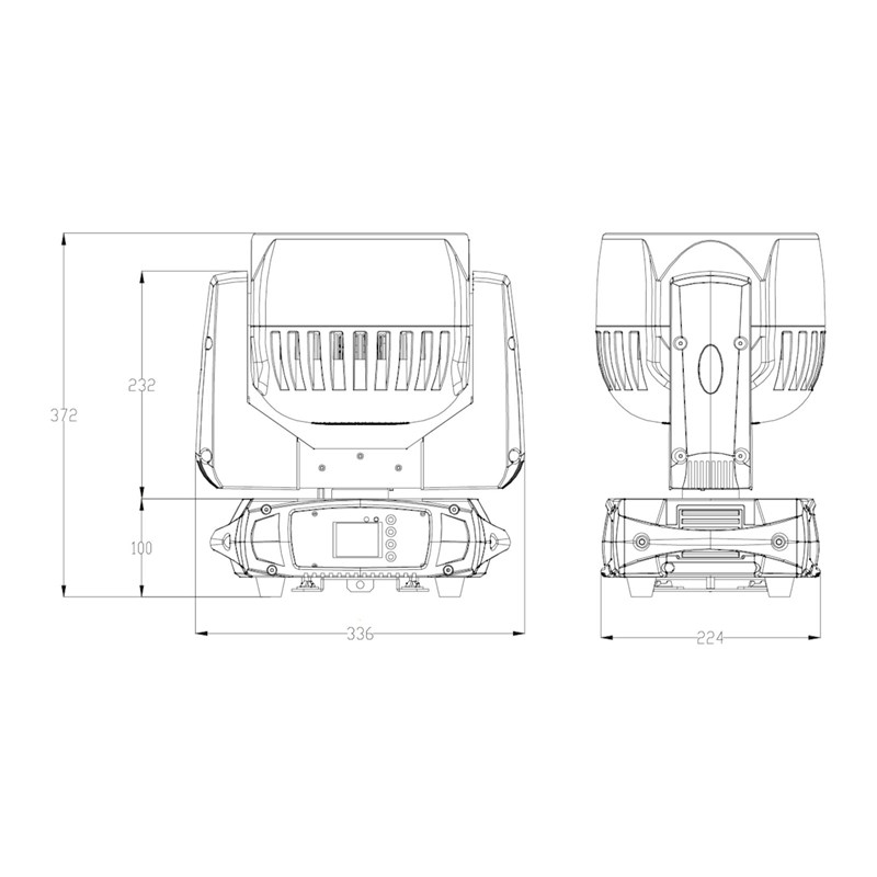 Lyre Wash Zoom 7x60W RGBW avec Anneaux LED + Flight Case - schéma