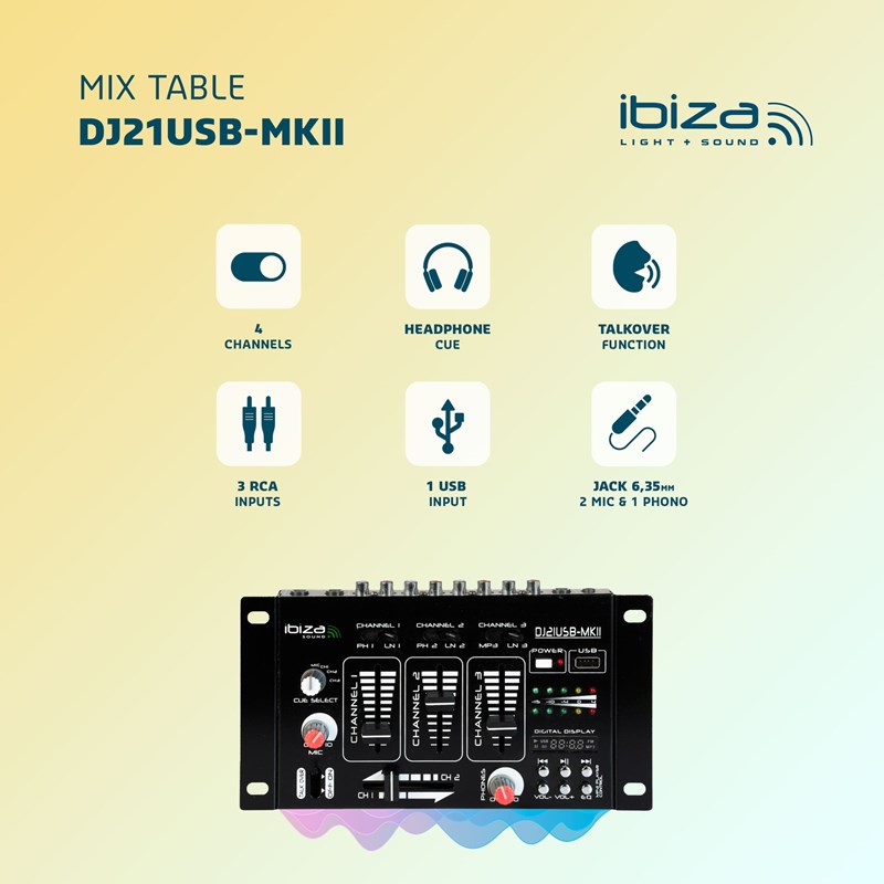 Table de mixage - 4 voies / 7 canaux