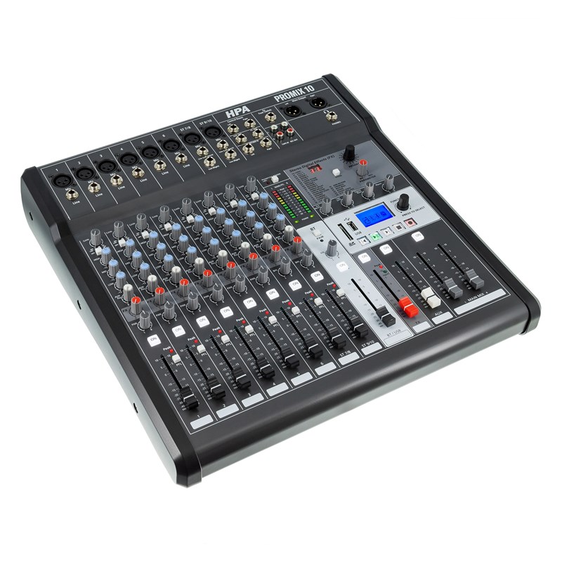 Console de mixage 10 canaux avec multi-effets, USB 2.0, Bluetooth et lecteur MP3/SD