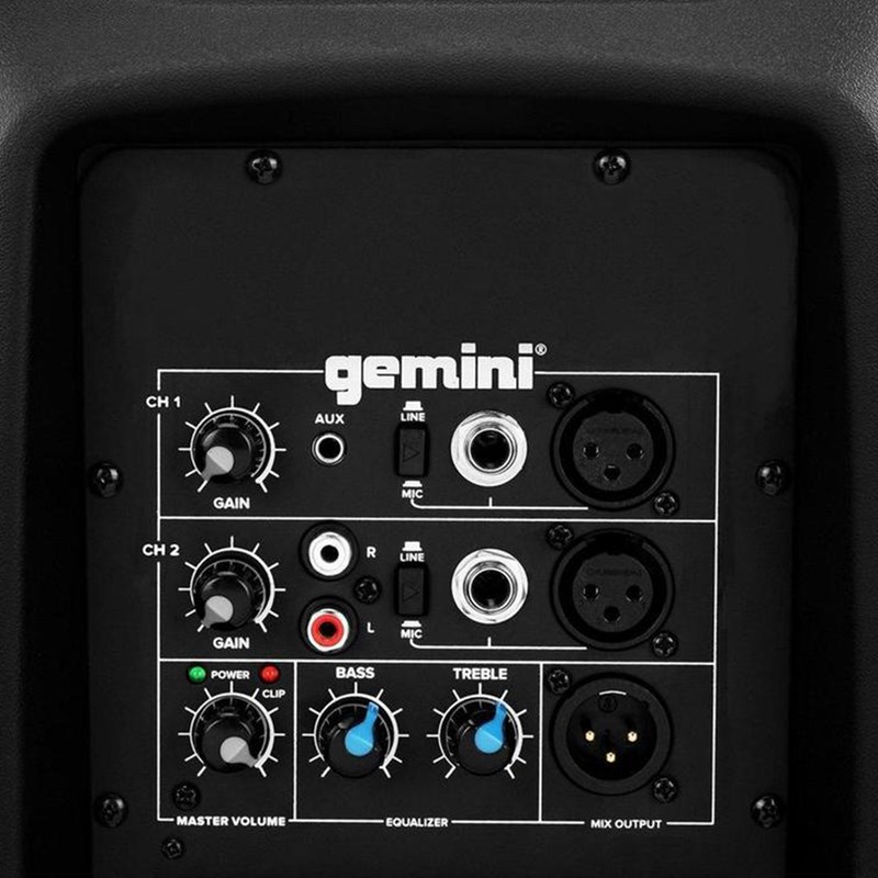 Enceinte active 12" 1500W Class D noir - connectiques