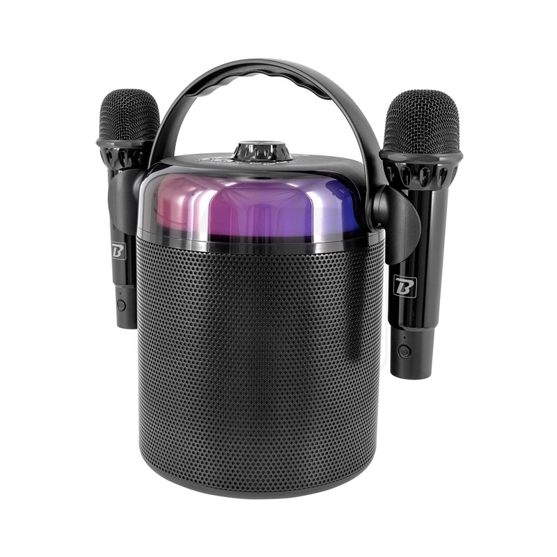 Enceinte karaoké portable Bluetooth à LED - 2 micros fête