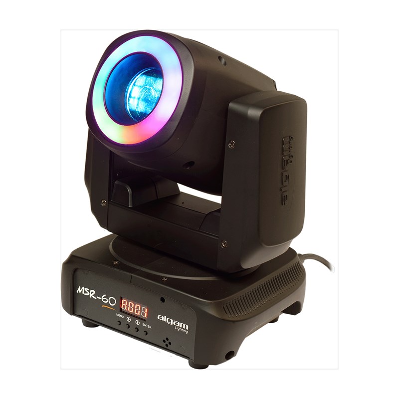 Lyre Spot LED 60W compacte - 8 gobos - Prisme & anneau RGB - Ring