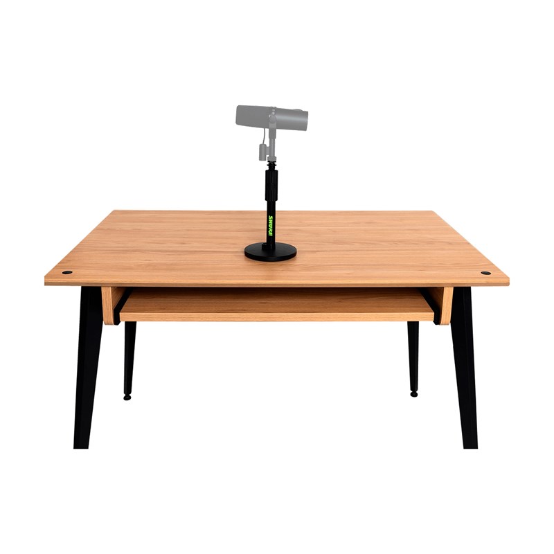 Pied de micro réglable noir - Base ronde table