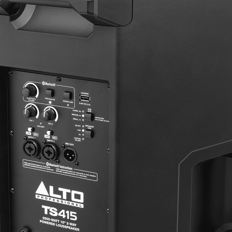 Enceinte active - 15" 2500W Bluetooth connectique