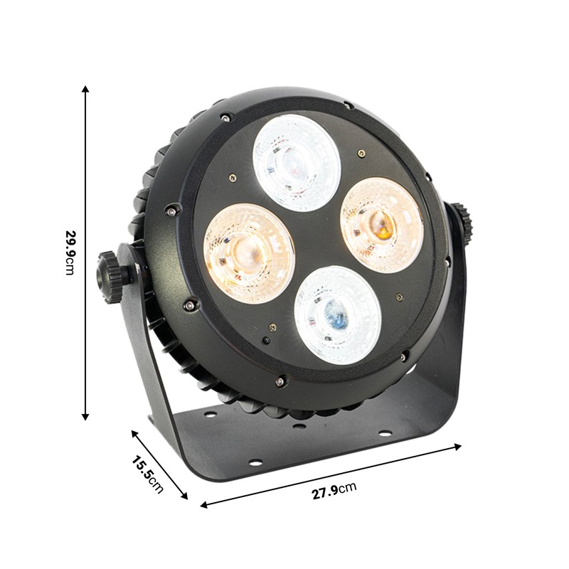 Projecteur PARLED 4x50W Blanc - IP65 DMX Télécommande