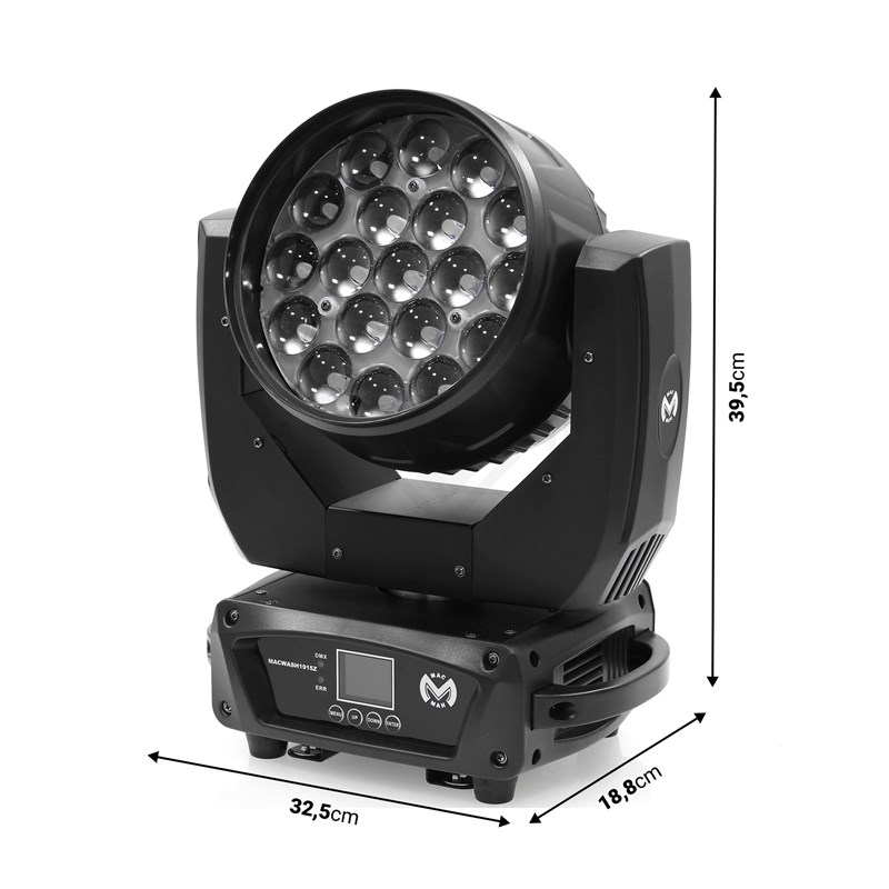 Lyre Wash LED 19x15W RGBW avec Zoom - DMX Professionnel