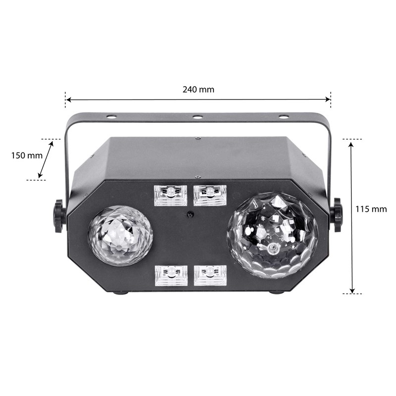 Effet lumineux 4-en-1 - Astro, Strobe, UV & Effet Eau avec télécommande LED