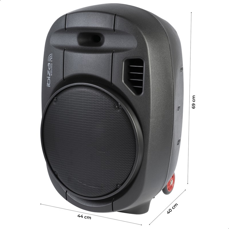 Enceinte Portable Autonome Avec USB, BT, SD - Ibiza Sound PORT15UHF-MKII-TWS rechargeable