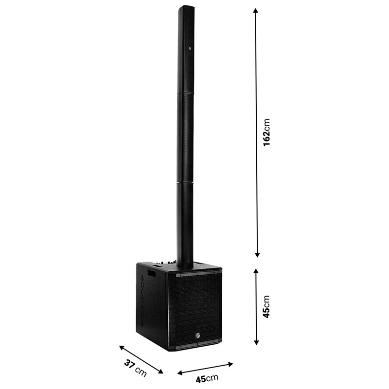 Système colonne 12" - 1000W - Bluetooth & mixeur - Elokance - Line Club dimensions