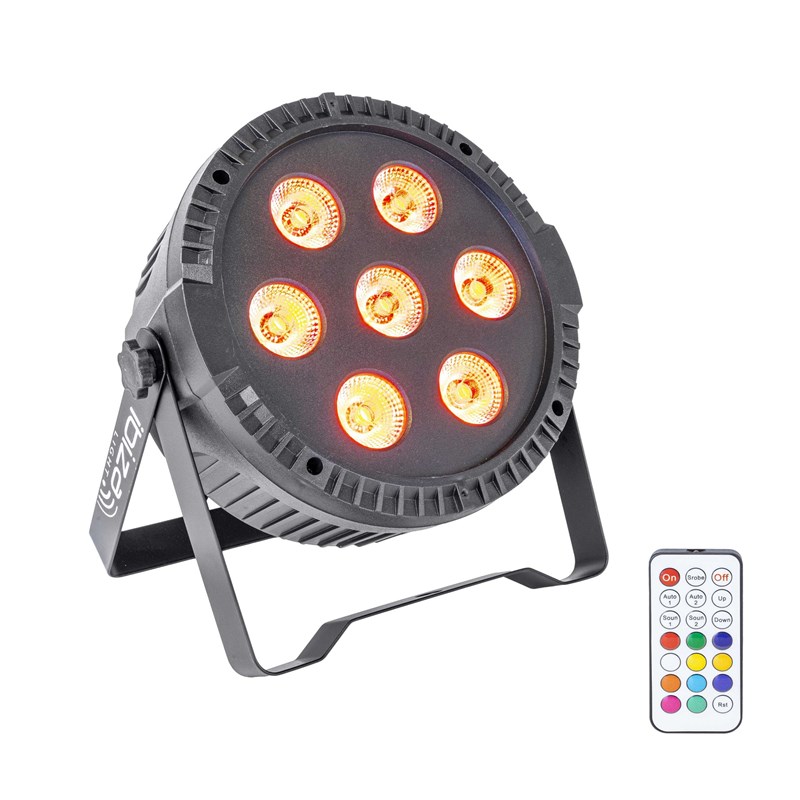 Projecteur PAR - 7 LED RVBB 6W - Télécommande