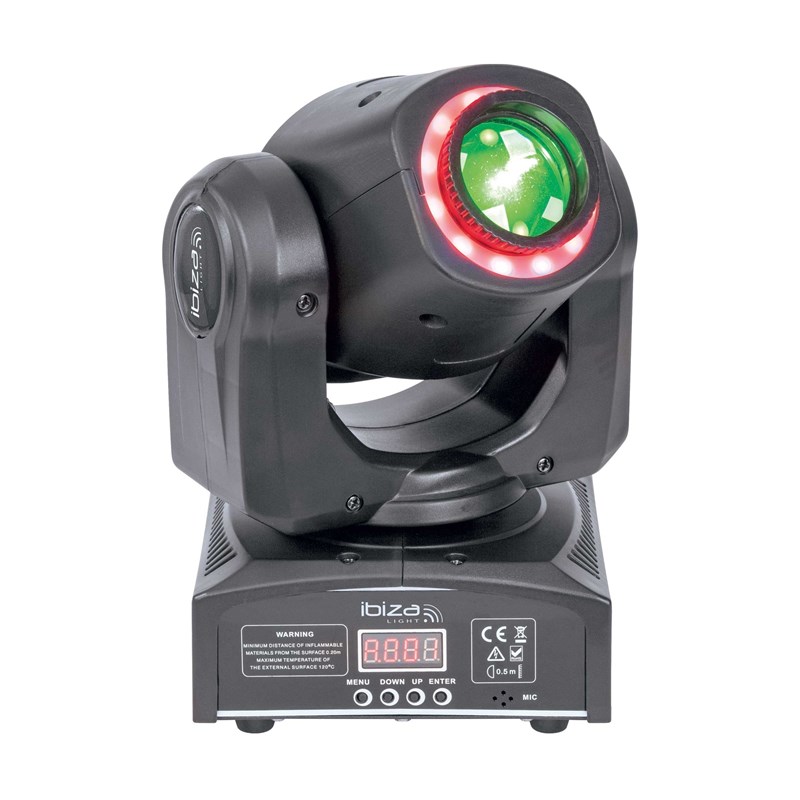 Lyre SPOT avec Anneau d'effets LED RVB - 30W - DMX animation