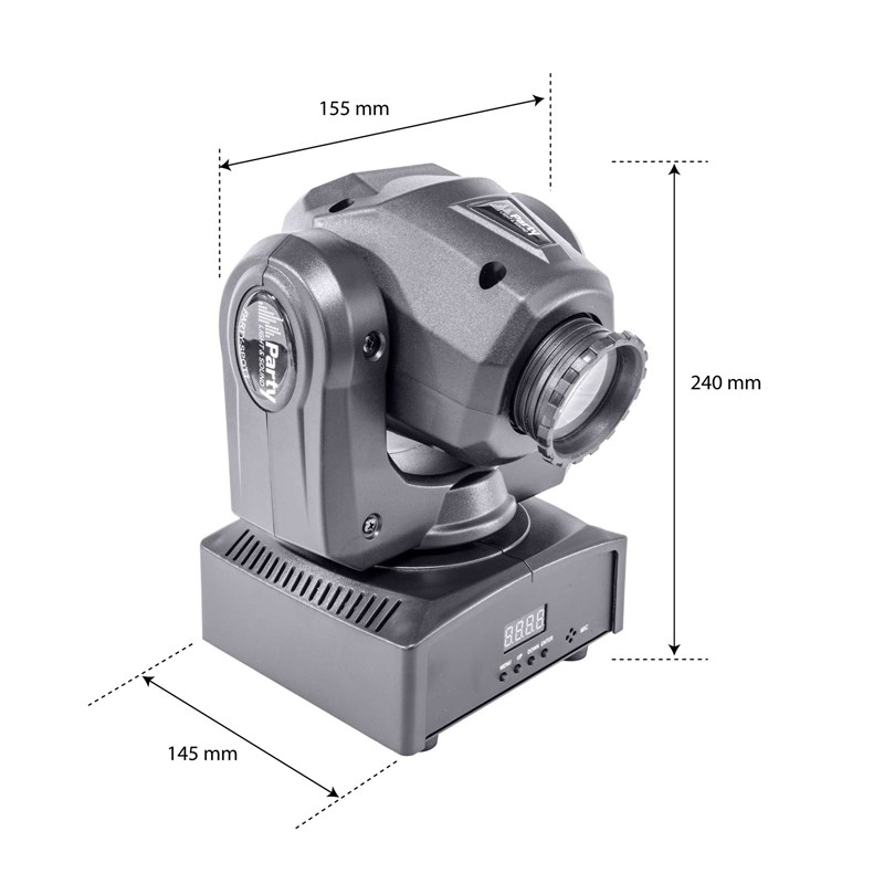 Lyre LED blanche 10W - 7 gobos, 7 couleurs, DMX compacte