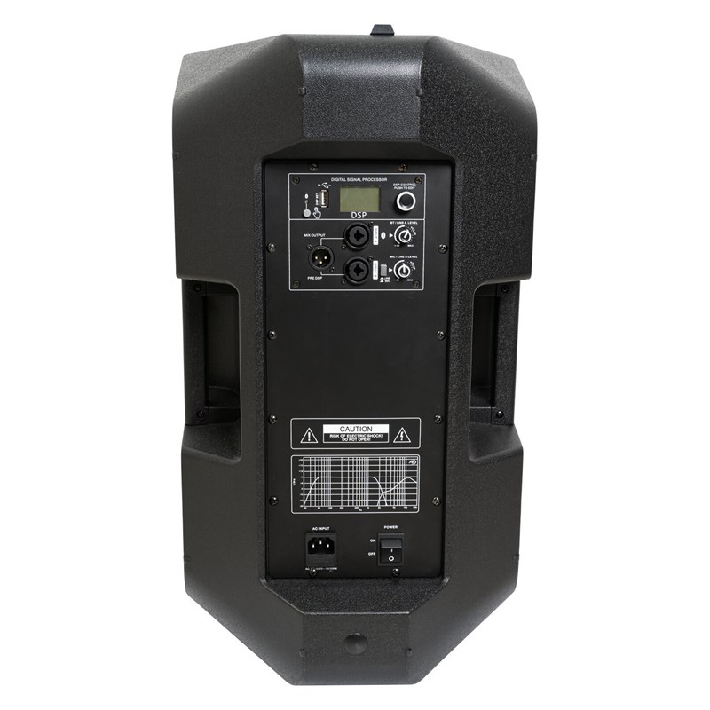 Enceinte active 15" 1000W avec DSP et Bluetooth - PRO15DSP arrière