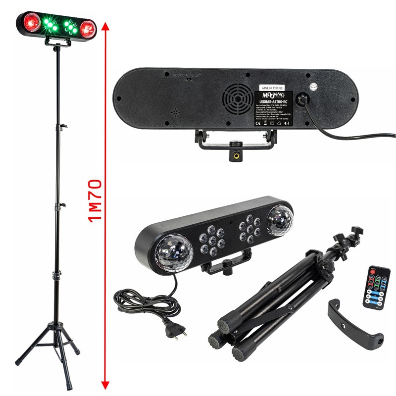 Pack 2 enceintes 700W - Ampli 2x800W - Pied lumière