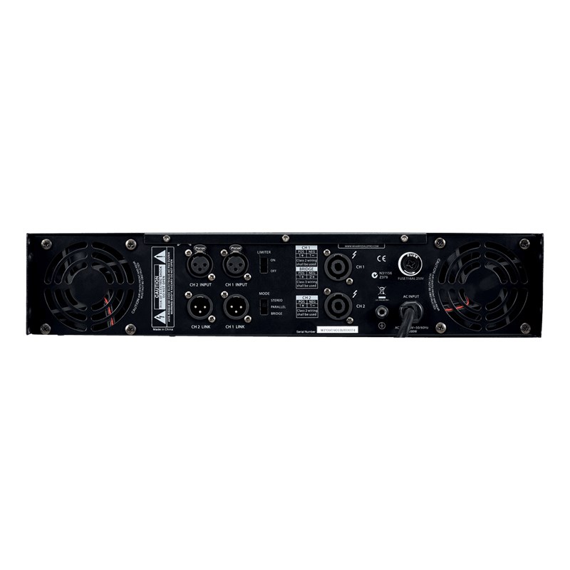 Ampli de puissance professionnel 2 x 400W RMS/8 ohms - arrière
