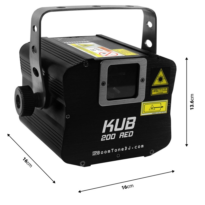 Laser d’animation rouge 200mW – DMX – 25 programmes - KUB 200 RED dimensions