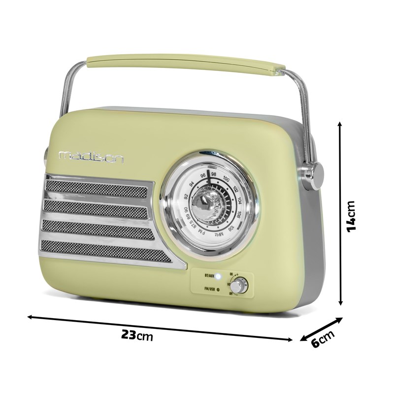 Radio vintage sur batterie - BT, USB