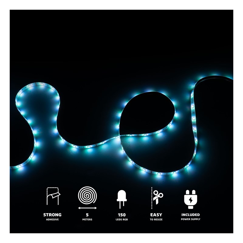 Ruban LED flexible RVB IP44 - 5m - Télécommande incluse - light