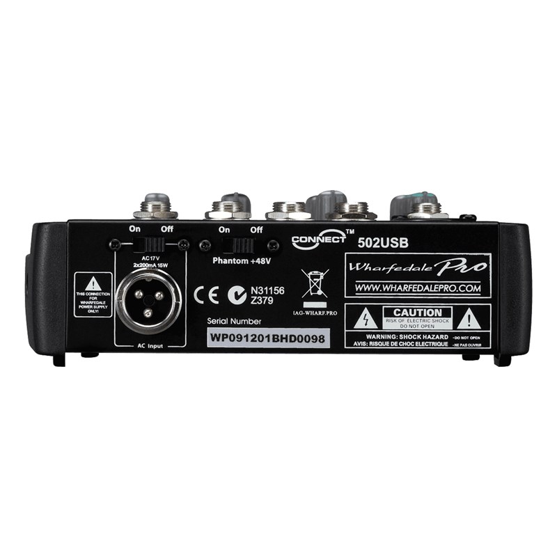 Console de mixage CONNECT502-USB-BK 5 entrées - USB - arrière