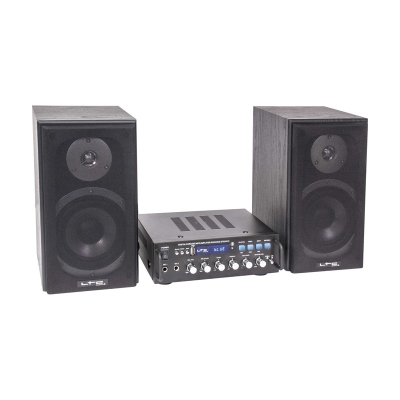 Pack Karaoké 2x75W - 2 enceintes, 2 micros & 1 ampli chant