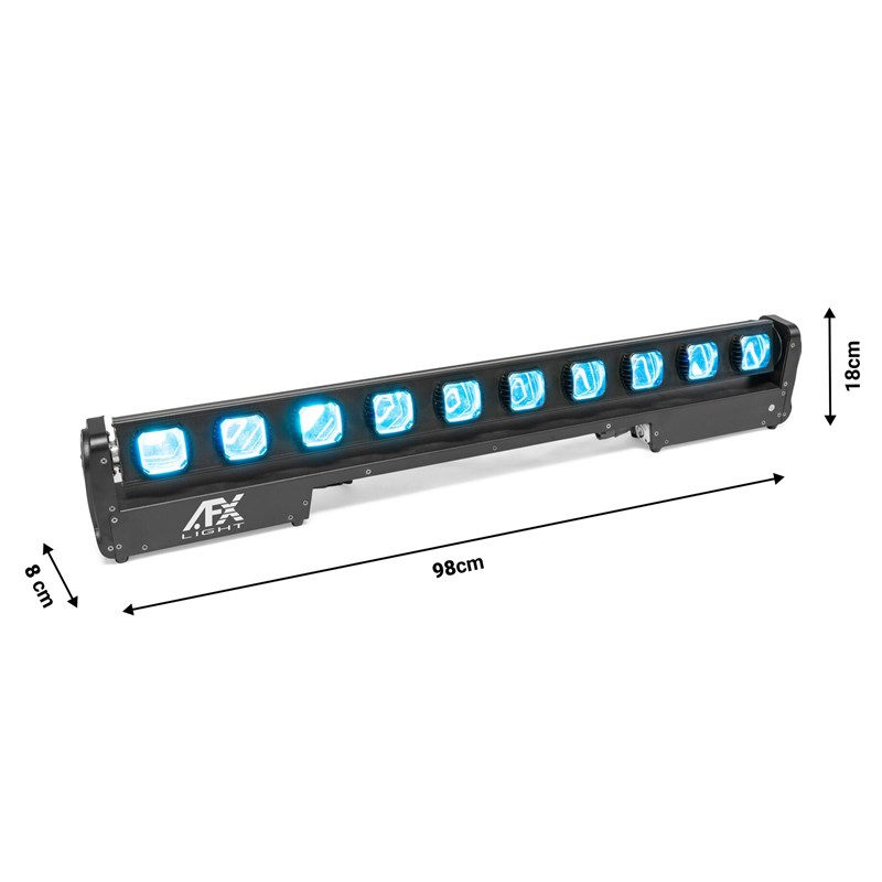 Barre LED 10x15W RGBW avec DMX et Tilt - CHASER-MOVING-BAR dimensions