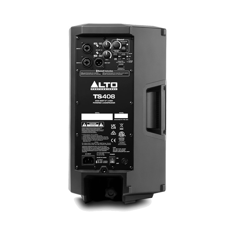 Enceinte Active - Bluetooth 8" 2000W connectique