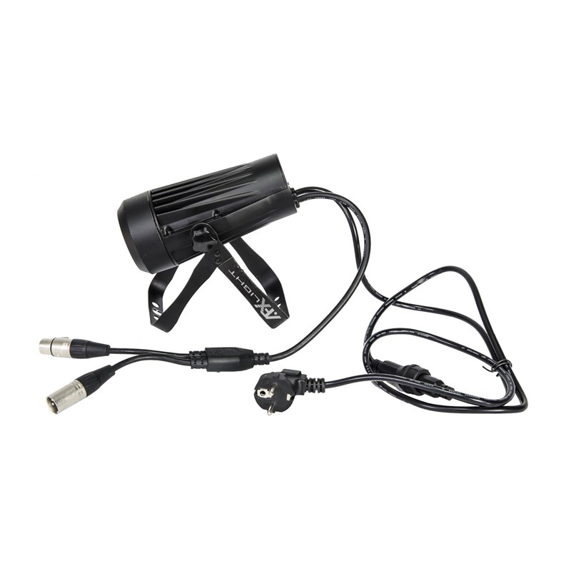 Projecteur LED RGBW 15W compact avec DMX 7 modes - câbles