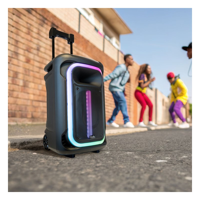 Enceinte BT autonome 800W - 12'' - Micro filaire, Trolley & LED extérieur