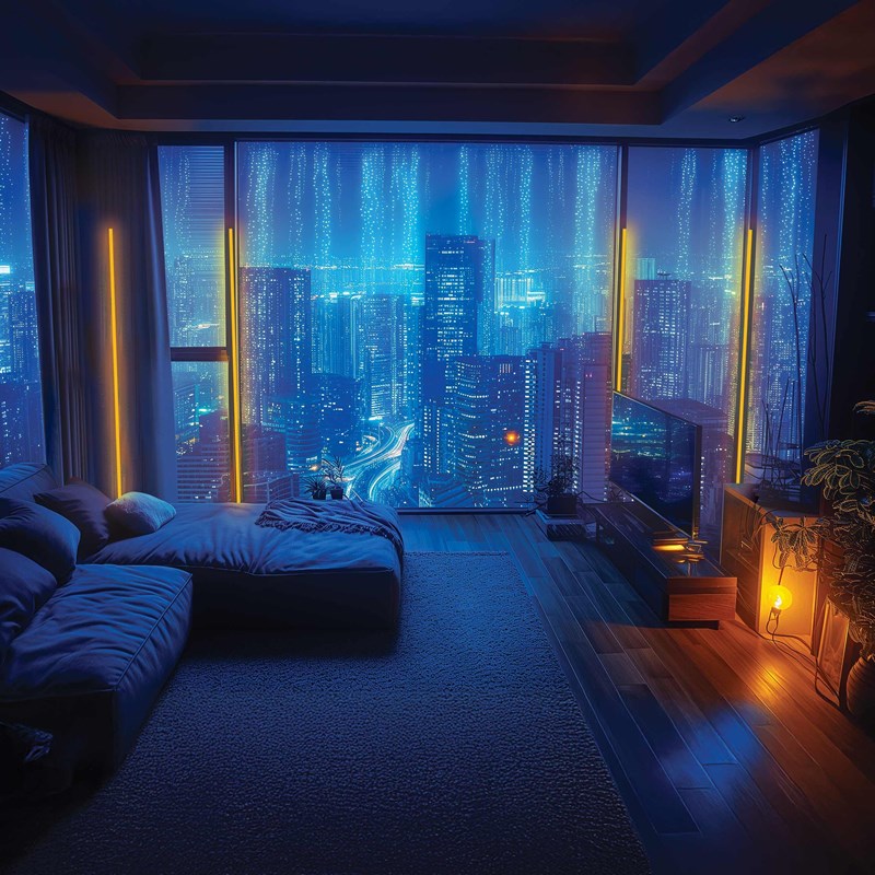 Tube LED RVB 1,0m - Trépied + Télécommande + App - Noir contrôle