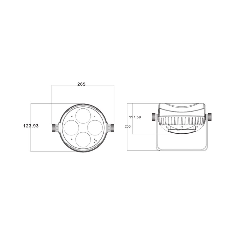 Projecteur PAR LED 4x50W Ultraviolet - DMX Télécommande
