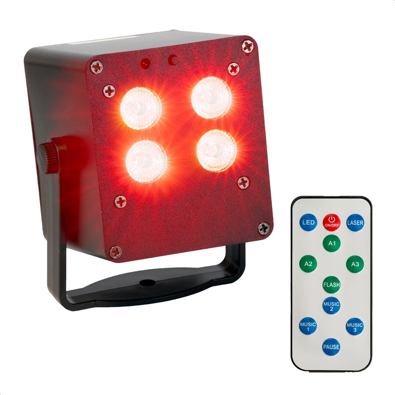 Effet LED WASH - 4 x 3W RVB - Sur batterie miniature