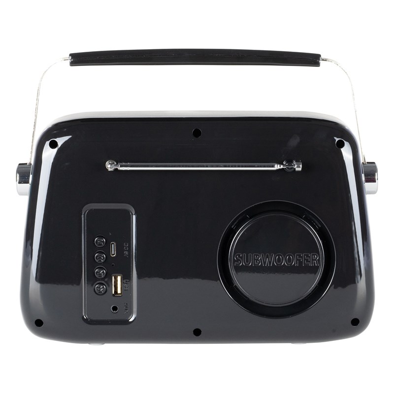 Radio vintage sur batterie - BT, USB & FM - 30W - Noir design