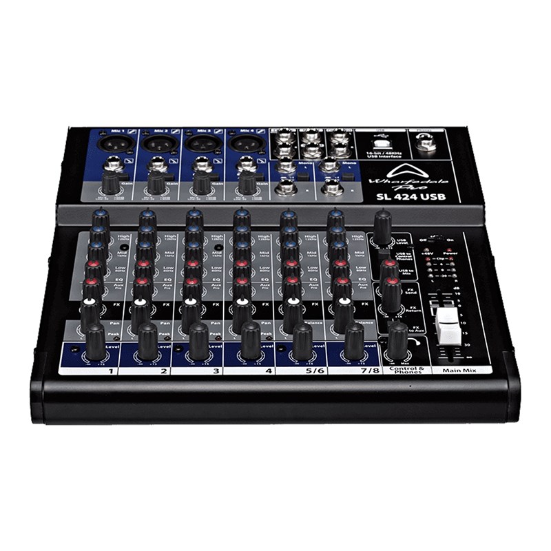 Console de mixage 8 entrées avec interface USB et FX - face avant