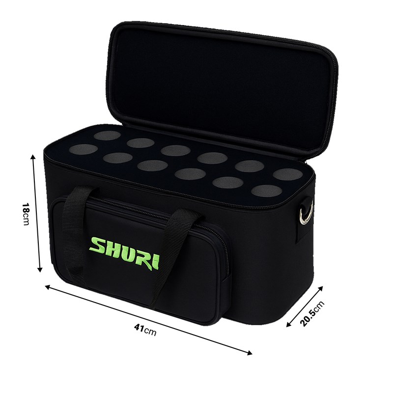 Sac en Nylon rembourré pour 12 microphones - dimensions