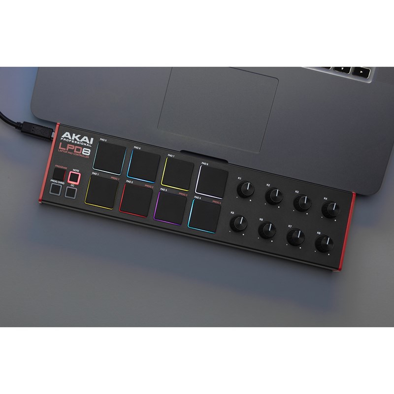 Contrôleur MIDI compact - 8 pads RVB + 8 potards USB - dj