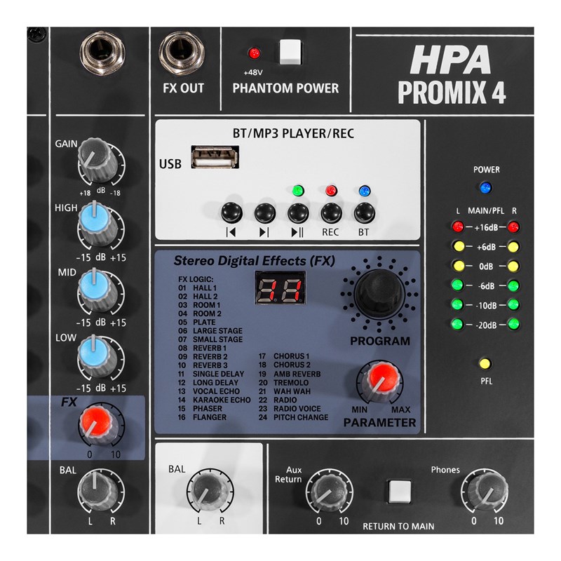 HPA Promix 4 - effets