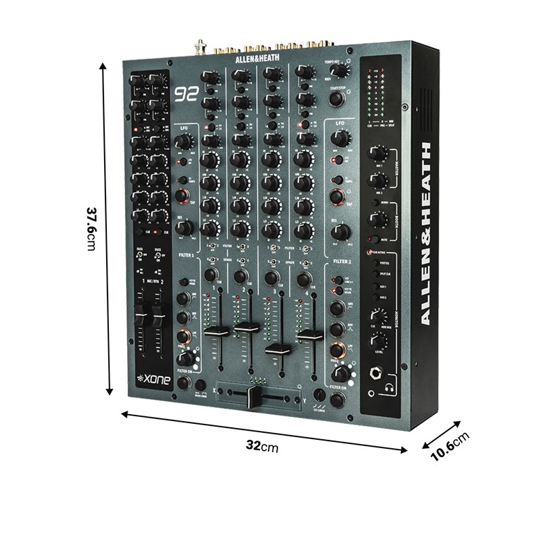 Console de Mixage Allen & Heath XONE-92-MK2 4 Voies Stéréo 2 AUX 2 OUT Stéréo - dimensions