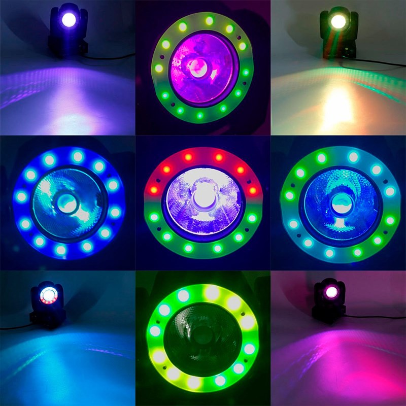 Lyre Beam 60W RGBW 4° avec anneau LED RVB - DMX fête