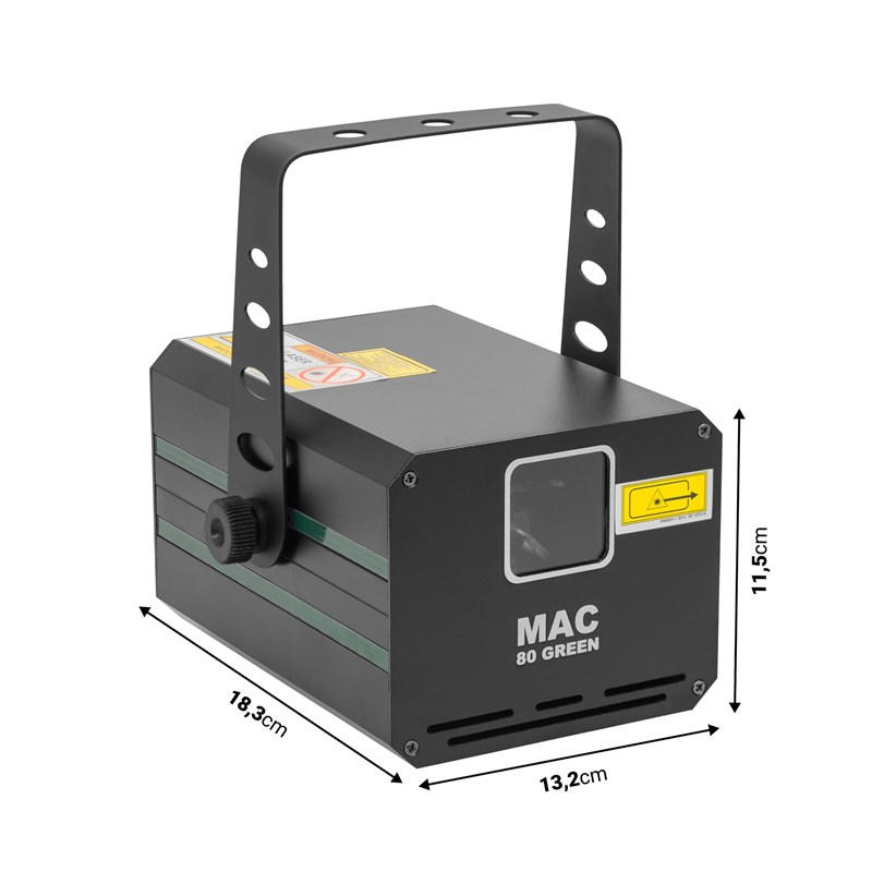 Laser vert animation 80 mW - 200 programmes - DMX Projection