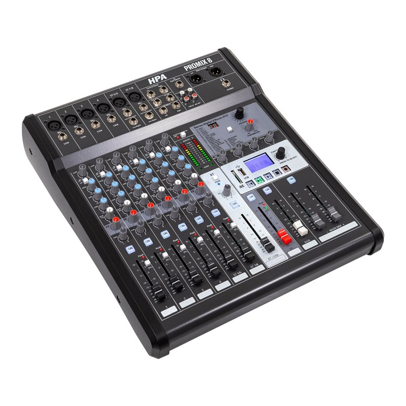 Console de mixage 8 canaux avec multi-effets, USB