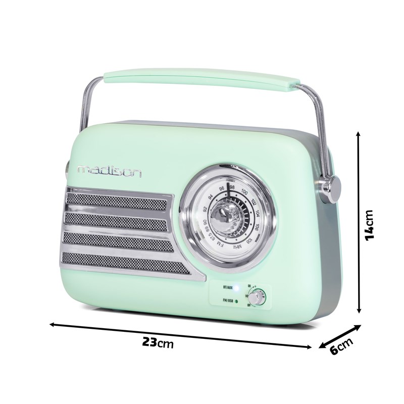 Radio vintage sur batterie - BT, USB