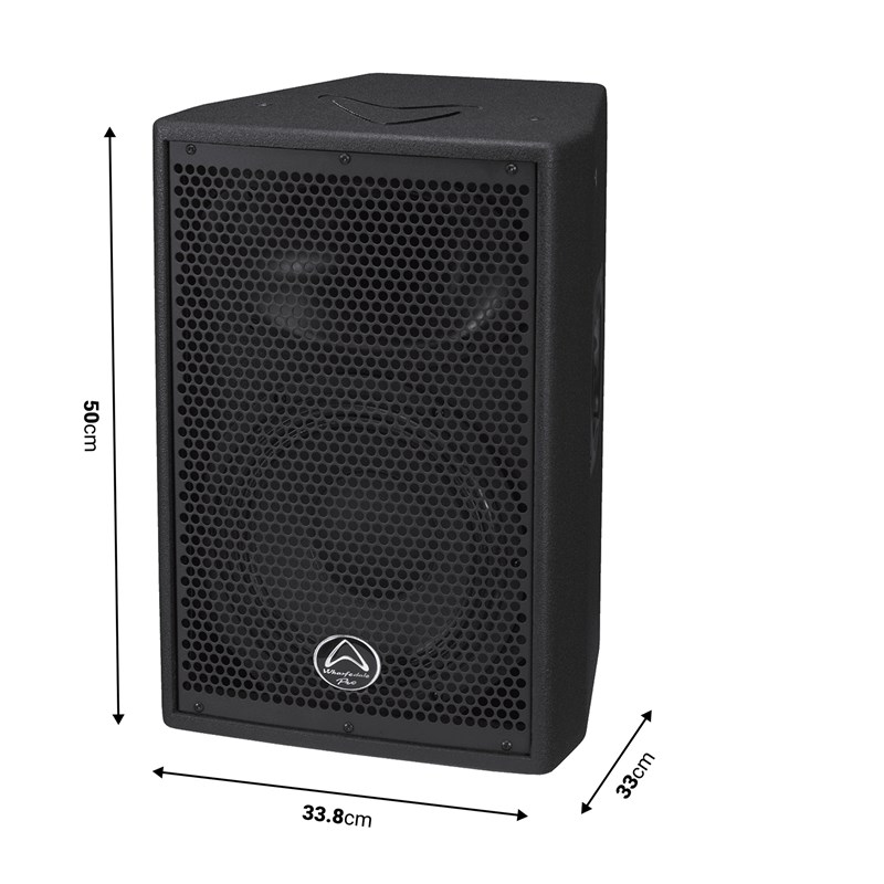 Enceinte passive 1 x 10" 300W RMS noire - dimensions