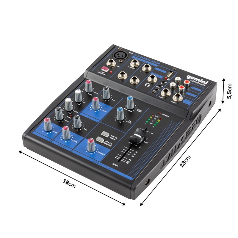 Table Mixage Console Analogique 5 Voies - XLR RCA JACK Bluetooth